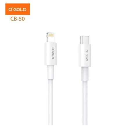 Cabo Tipo C Lightning Turbo 30W Para Iphone Agold Original